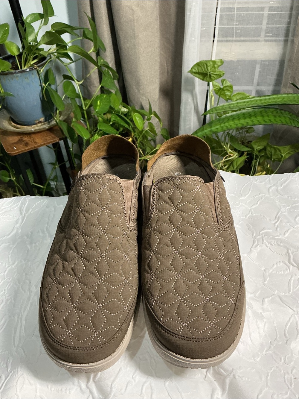 Women's Quilted Slip-On Loafers - Taupe